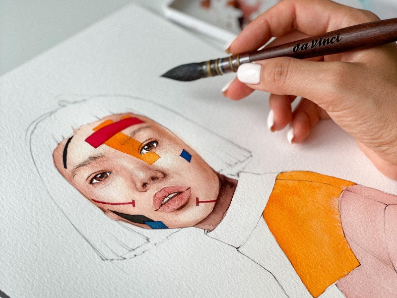 Fashion Illustrator Victoria Kagalovska woman portrait illustration