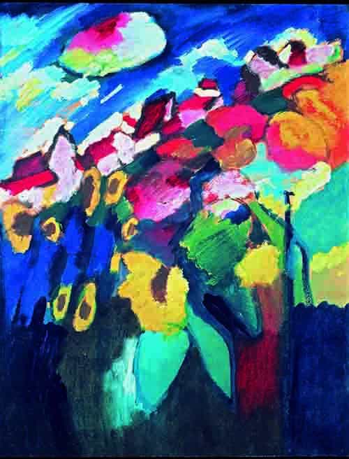 Wassily Kandinsky, Murnau The Garden II, 1910 Oil on cardboard, 67 x 51 cm Merzbacher Kunststiftung Photo © Merzbacher Kunststiftung