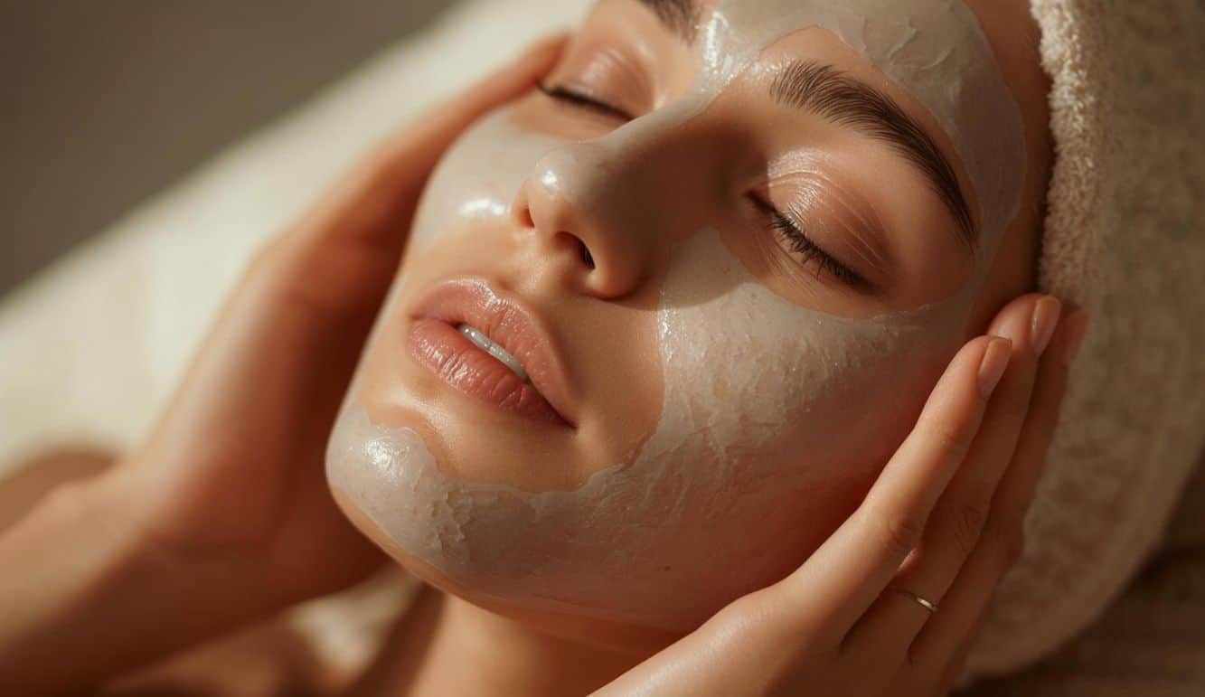 Beauty routine after 40 showing healthy, glowing skin and morning skincare essentials